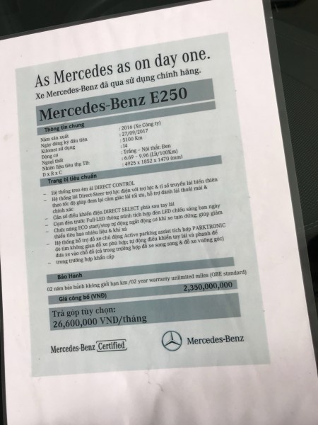 Mercedes-Benz E 250 TRẮNG - XE CHẠY LƯỚT - GIÁ MỀM
