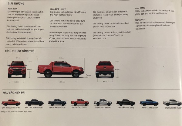 Chevrolet Colorado _Bán tải 5 chỗ 2019