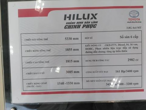 Toyota Hilux 2.4MT đời 2017 GIÁ TỐT. LH 0978329189